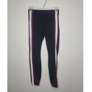 Athleta Crunch colorblock 7/8 tight black white burgundy leggings - XS